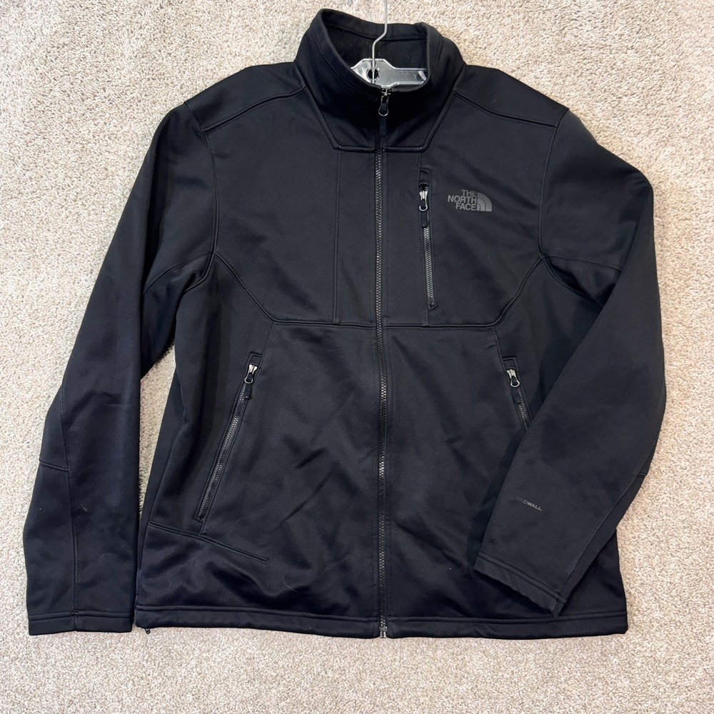 The North Face Jacket Mens XL WindWall Softshell Black Full Zip EUC